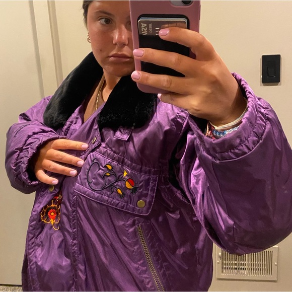 Oversized Vintage Purple Snuggler Ski Jacket - Picture 1 of 4